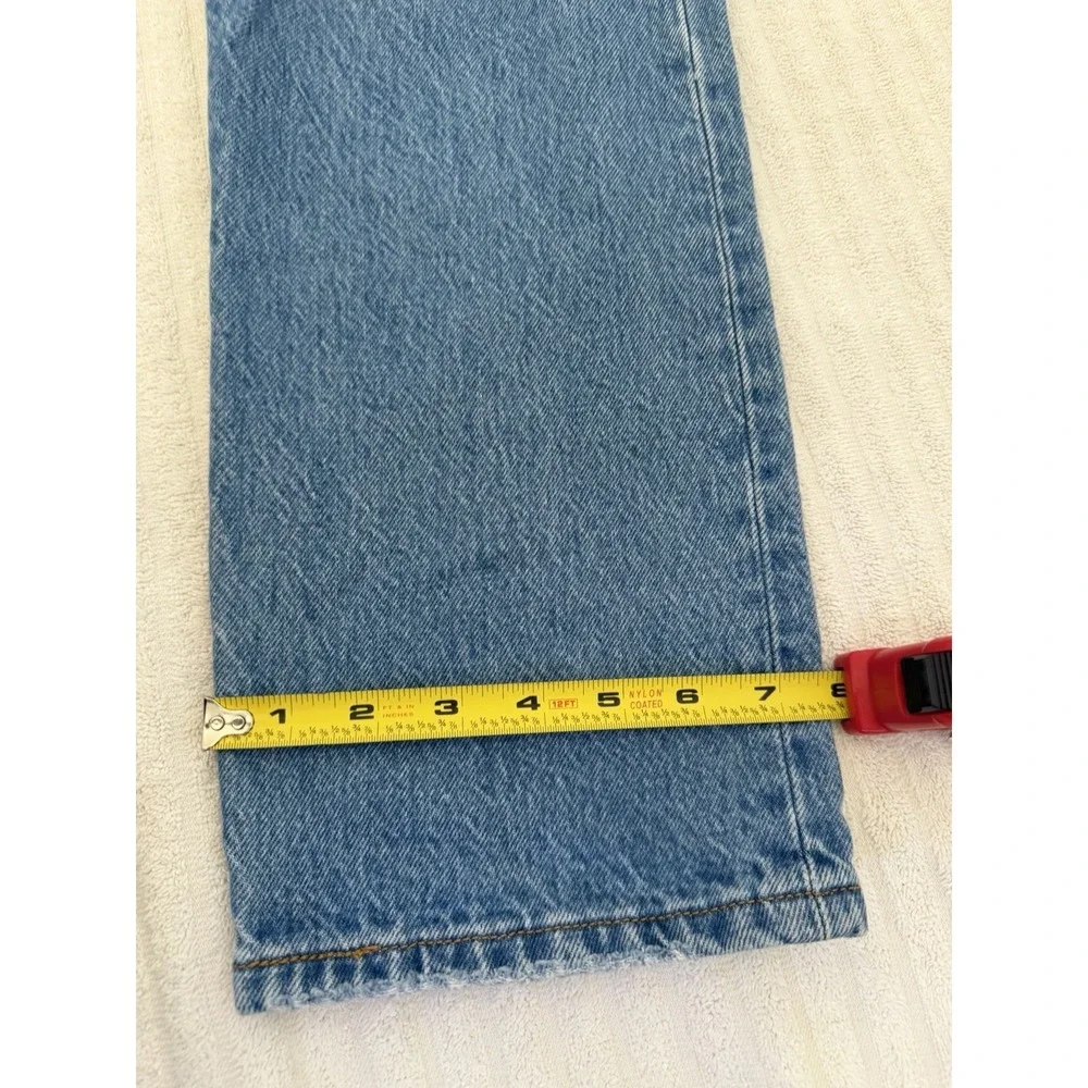 Levis Premium 501 W31 L28 Blue Cotton Ripped Straight‎ Leg Jeans Y2K